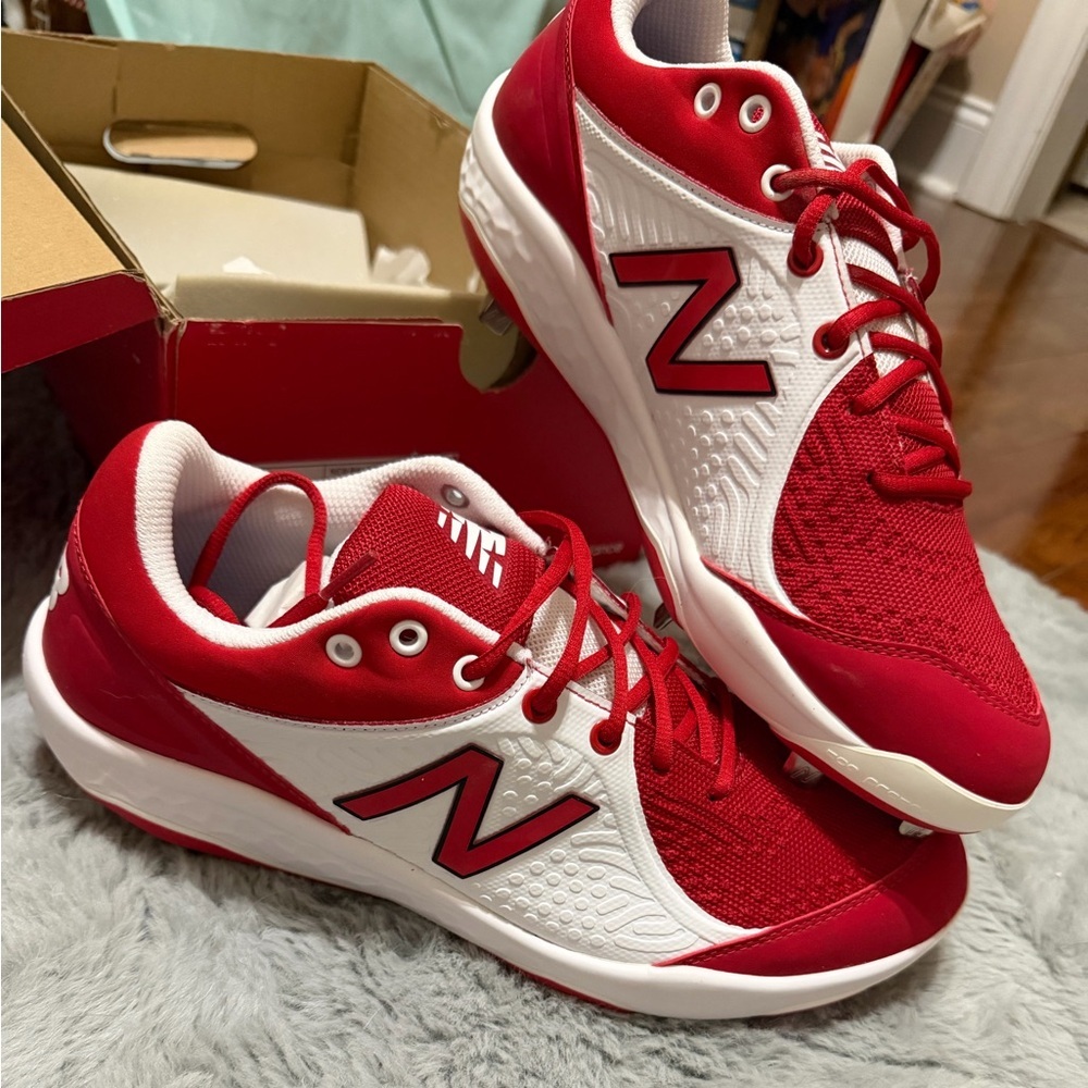 New Balance Red and White Athletic Shoes